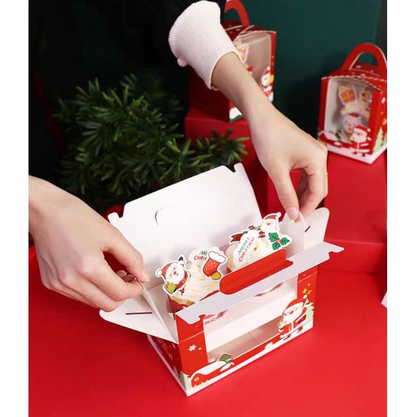 Personalised CYMK Printing Xmas Gift Box For Christmas Cake Sweet Candy 600gsm