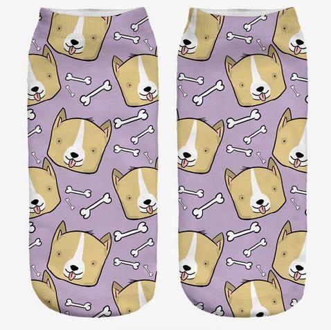 Custom logo, design 3D Women Funny Mix Patterns Printed Seamless Socks