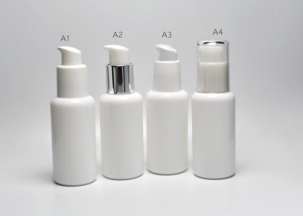 40ml Cylindrical Opal Jade Procelain White Glass Bottles For Luxury Skincare Products, Glass Bottle Cosmetic Packaging