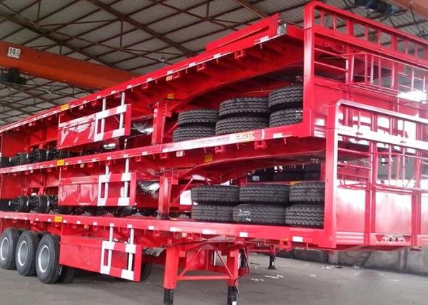 High Bed 45 Tons Snowrunner Flatbed Semi Trailer Q345B 20ft Flat Bed Trailer