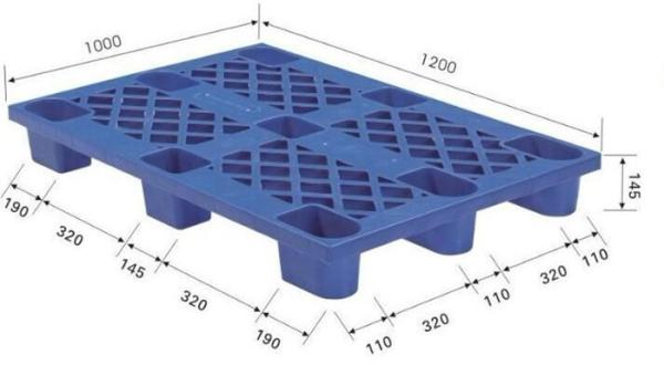 Waterproof Supermarket Accessories , 4 Way Light Duty Single Face Plastic Storage Pallet