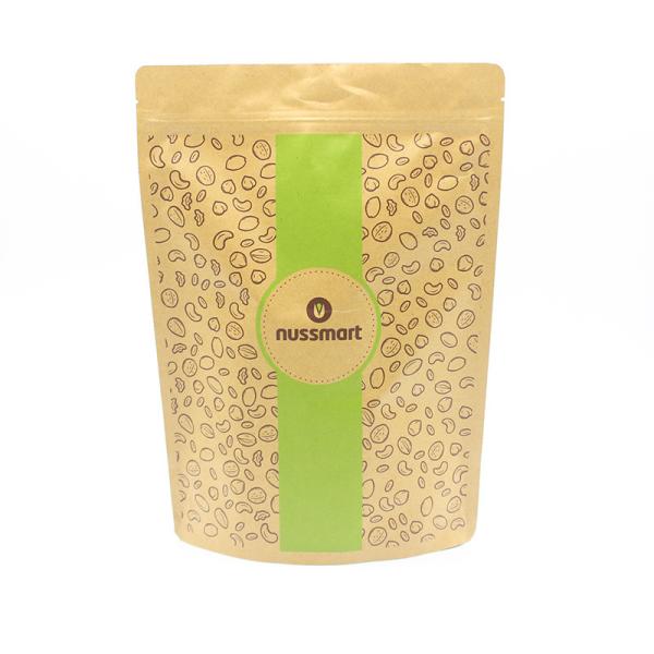 Resealable kraft paper zipper bags brown kraft paper bags paper pouch with custom logo