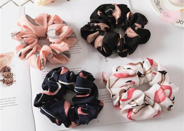 Creative Korean version fabric hairband Flamingos birds animal tied hair seamless elastic ring lady head accessories