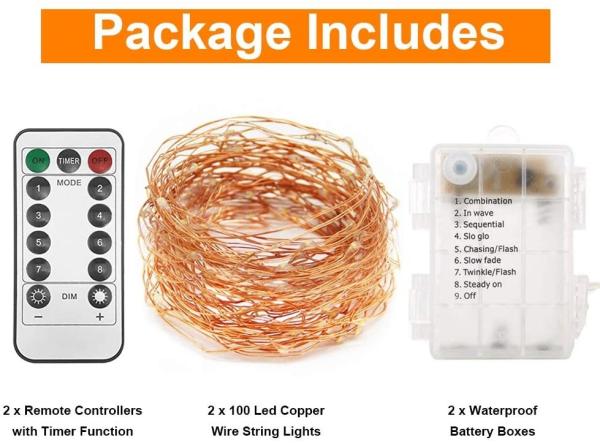 20m Length Indoor Battery Operated Christmas Lights 200 LED 6V