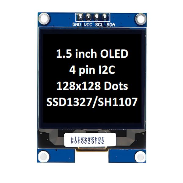 1.5 дюймовый модуль панели отображения OLED 128x128 пикселей 4 штифта интерфейс I2C с контроллером LED-дисплея