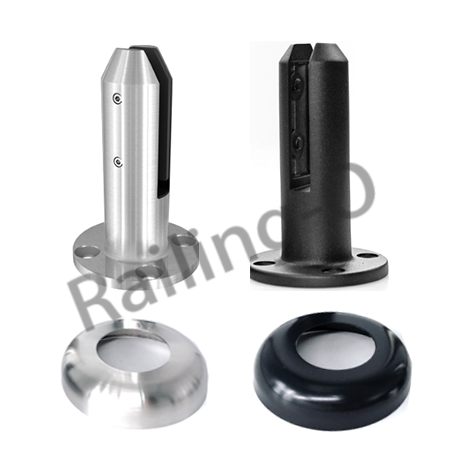 Mirror Satin Glass Balustrade Black Spigots Pool Glass Clamp CE