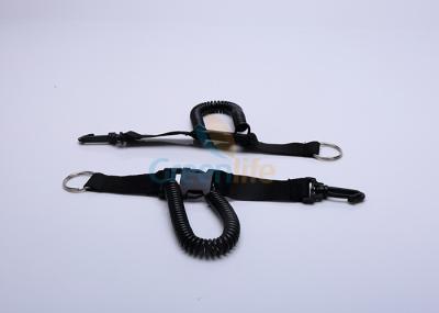 Detach Black Spring Quick Release Coil Lanyard TPU With Fabric Belt Clip
