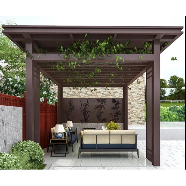 Pergola con techo impermeable ajustable independiente para jardín exterior