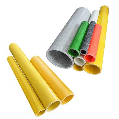 Yellow 50mm FRP Round Tube Lightweight Non Leeching For Garden