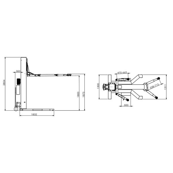 1000кг освобождают высоту подъема 1800мм обслуживания корабля подъема автомобиля столба пола 2 освещая