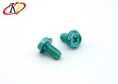 Green Zinc Hex Washer Head Type F Cutting Screws