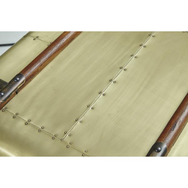 Office Lifted Cover Brass Leather Storage Trunk Full Genuine Leather Handle