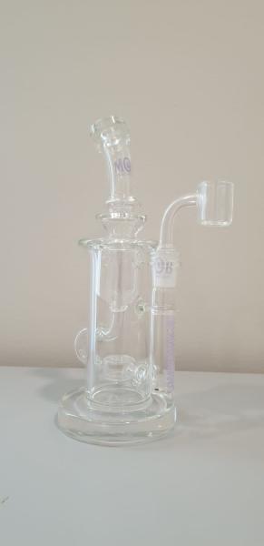 18 polegadas que fumam o reciclador de vidro das tubulações de água com Downstem colorido e bacia