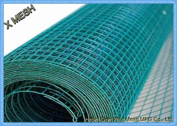 Rolo soldado 2mm verde da rede de arame do PVC após bonde galvanizado com 3/4 tamanho do furo