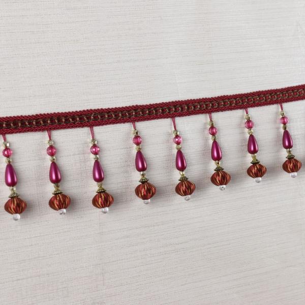Handmade fashionable chain beads lace tassels fringes for curtain/sofa/pillow decoration
