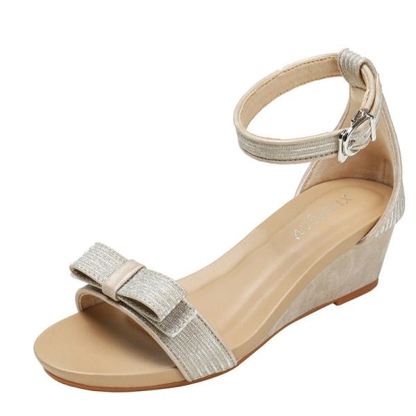 BS169 Fashion Sandals Women'S European And American Rhinestone Cross Strap Back Zipper Wedge Heel Mid-Heel Women'S Shoes