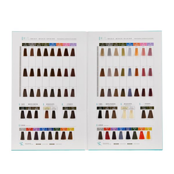 Custom Professional Salon Hair Color Chart OEM/ODM Hot Sale Book with Permanent Fashion Protein Hair Dye Colors
