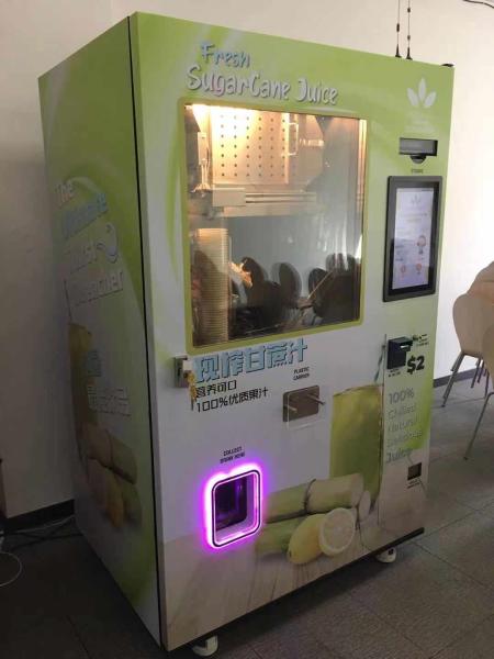 Fresh Sugar Cane Vending Machine Automatic Cleaning System Fruit Juice Vending Machine