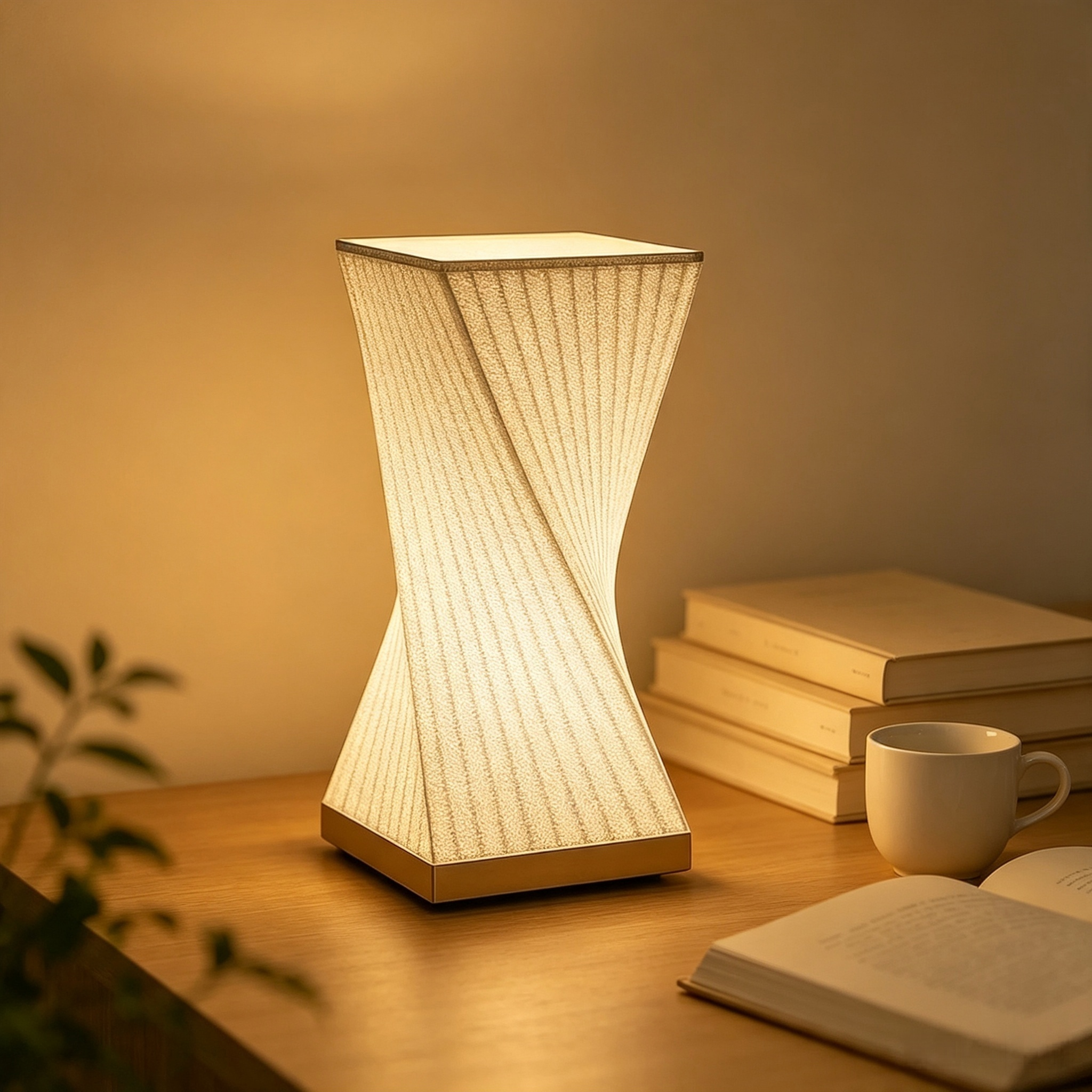Twisted  3D Printed Lighting Fixtures Art Styled 3d Printed Lamp Warm Light