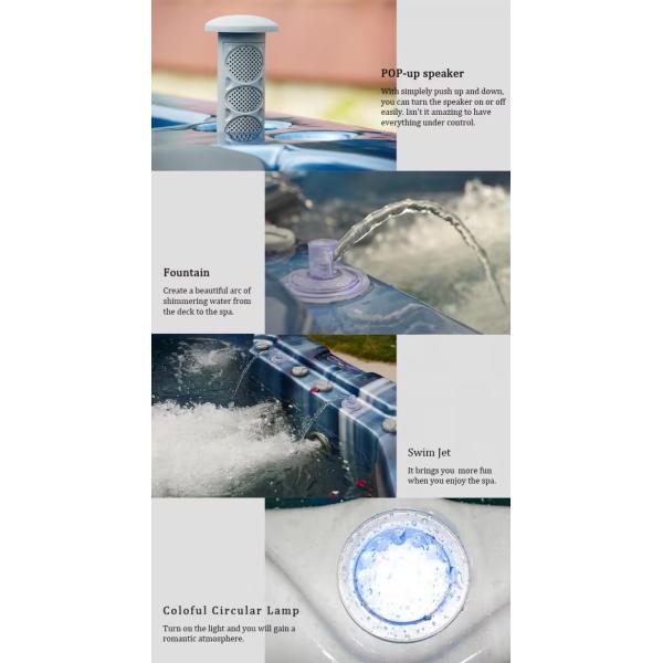 Jacuzzi Outdoor Spa Tub With Hydrotherapy Whirlpool Hot Tub For 5 Person Luxury Massage For Villa Use