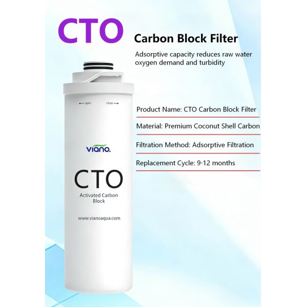 CTO Filter Improves Drinking Water Quality By Removing Chlorine Contaminants Sediment While Enhancing Taste And Odor