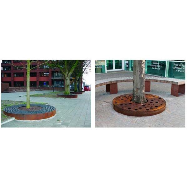 Pre weathered Corten Steel Landscape Round Tree Grates OEM ODM