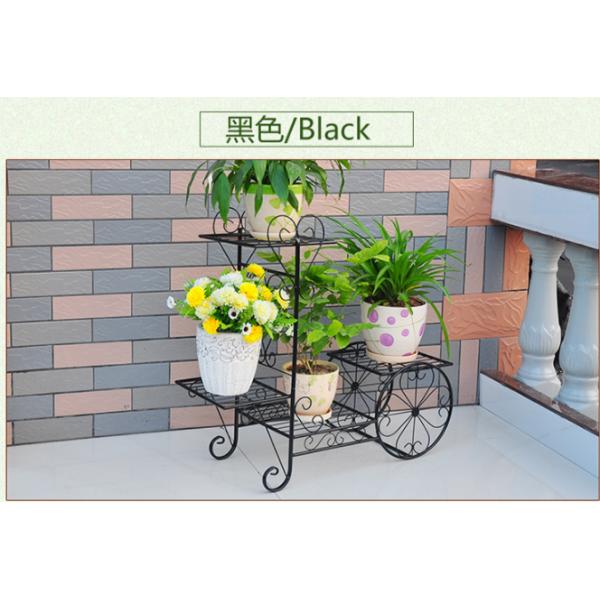 Indoor Wrought Iron 1.62kg Rolling Cart Plant Stand