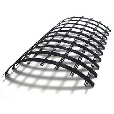 Soil Reinforcement 120-120KN Polyester Geogrid Mesh For Embankment Retaining Walls Slopes