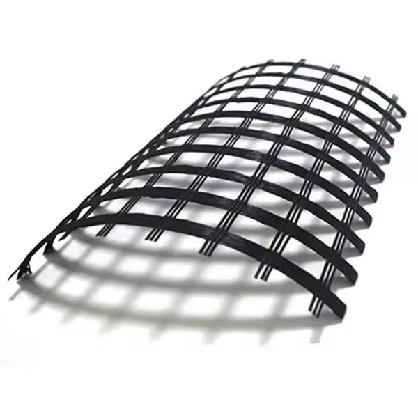 Soil Reinforcement 120-120KN Polyester Geogrid Mesh For Embankment Retaining Walls Slopes
