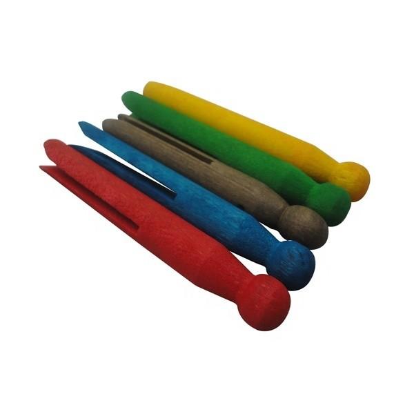 Round Wooden Clothespins for Crafts and Laundry - Old Fashioned Traditional Heritage Dolly Clothes Pegs