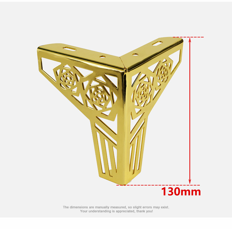 Luxury Metal Cabinet Feet Sofa Support Legs with Anti-Slip Pads Heavy-Duty Easy-Install Furniture Hardware Accessories