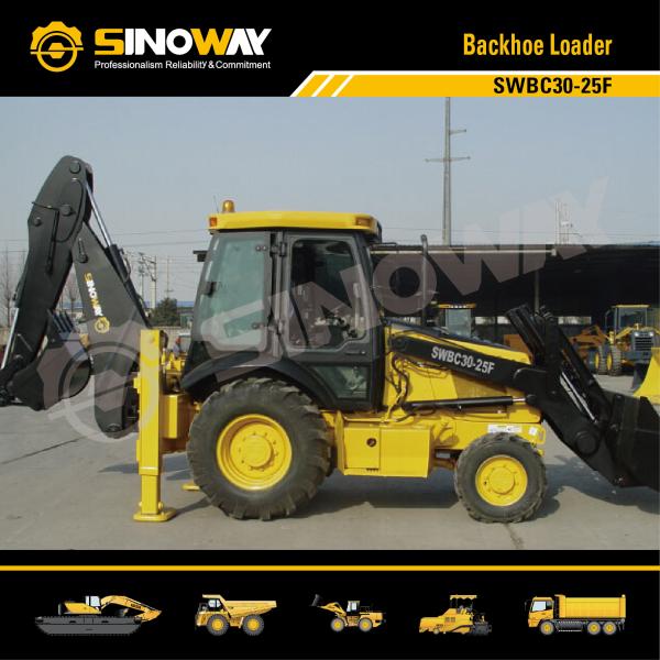 ISO 9001 Soil Moving Equipment 8 Ton Operating Weight 4x4 Backhoe Loader With Side Shift