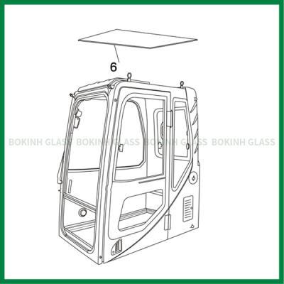 Posição de vidro NO.6 de Window Replacement Sky da máquina escavadora do vidro de janela do para-brisa de LIUGONG