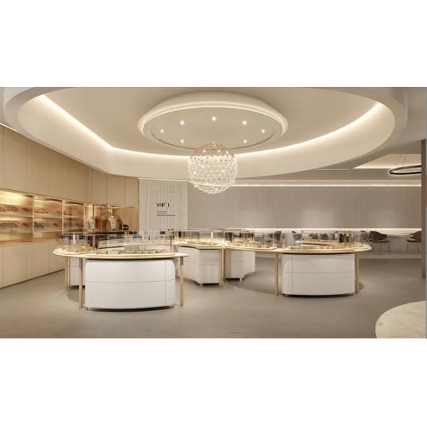 Установленный стеной дисплей витрины ювелирных изделий с витринными шкафами ювелирных изделий солдата нерегулярной армии света СИД золотыми