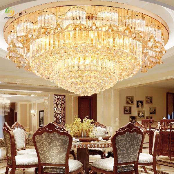 JYLIGHTING Lampe de plafond de cristal Lampe de salon ronde Atmosphère moderne simple Restaurant européen Chambre à coucher