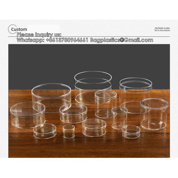 Clear Acrylic Round Box Mini Sweet Container Plastic Favor Gift Boxes Transparent Candy Chocolate Packaging With Lid Storage Boxes for Candy,Pill, Nails, Beads and Tiny Jewelry