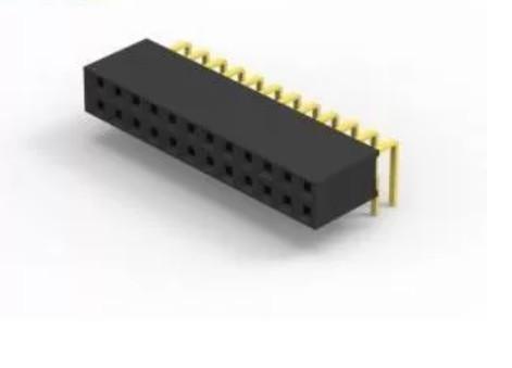 Dual Row Side 2.54mm Pitch Right Angle PCB Header Connector Gold Flash PBT Material