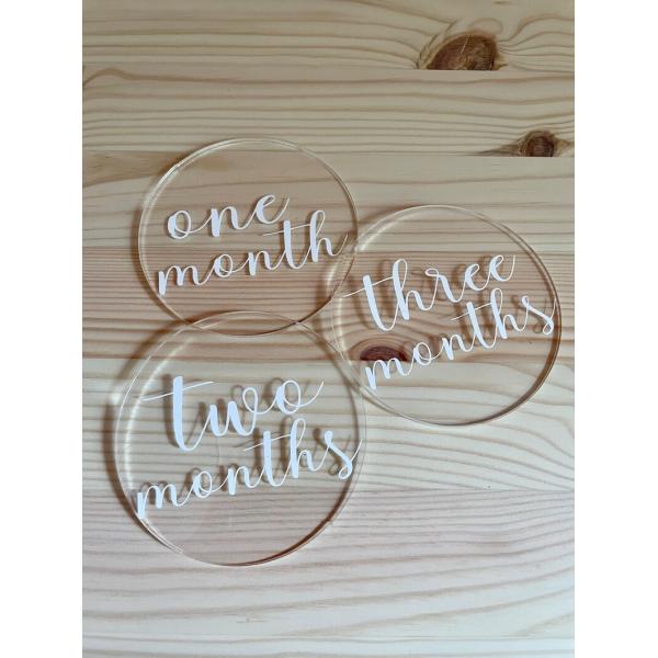 Acrylic Carved Wooden Milestone Discs Gift Pregnancy Milestone Discs