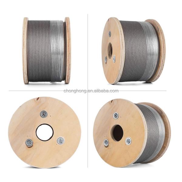 Stainless Steel Cable Wire Rope Slings 500FT 1000FT 1/8 3/16 1/4 7*7 7*19 1770Mpa-2160Mpa Tensile Strength for Hoisting