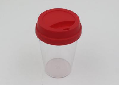 Reusable Single Wall Clear Plastic Coffee Cups With Lids / Plastic Travel Coffee Mugs