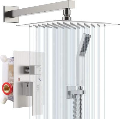 Bathroom shower mixer 360 degrees rotating thermostatic waterfall rainfall ceiling water saving shower mixer head