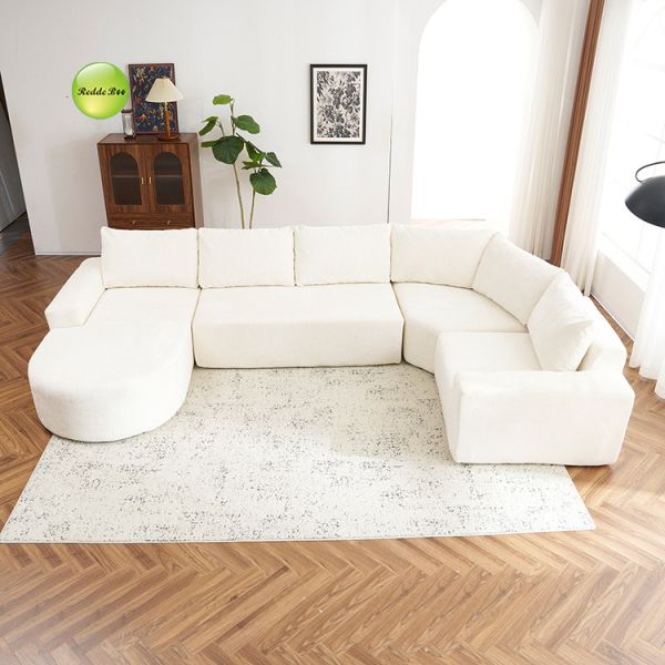 High Resilience Corner Compressed Sofa Fabric L Shaped Couch For Living Room Furniture