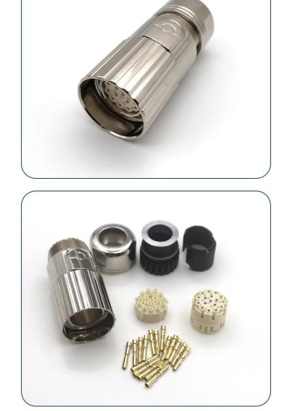 M23 M40  E P Type Servo Motor Cable Connectors 17 Pin 12 Pin