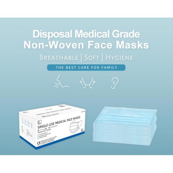 CE 17.5×9.5cm Face Mask Surgical Disposable 3 Ply