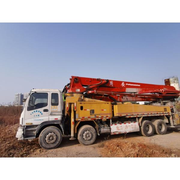 Pompe à béton orange semi-sec de type 42m pompe à béton à béton utilisée