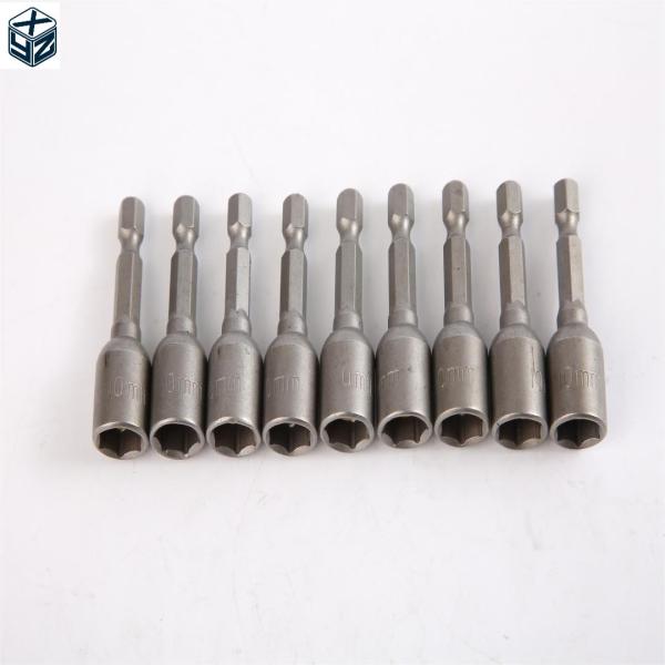 Natural Finish CRV Material 6.35 Hexagon 10mm*48mm*10PC Strong Magnetic Nut Driver Set