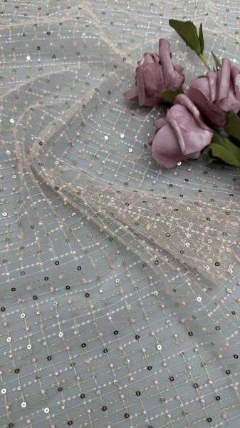 Seuqin Embroidery Fabric Lusiate Sequin Embroidered Lace Fabric Leafy Luxury Occasion Wedding Fabric