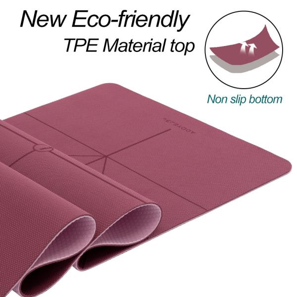 Lightweight Thermoplastic Elastomer Yoga Mat / Printed Pvc Free Yoga Mat