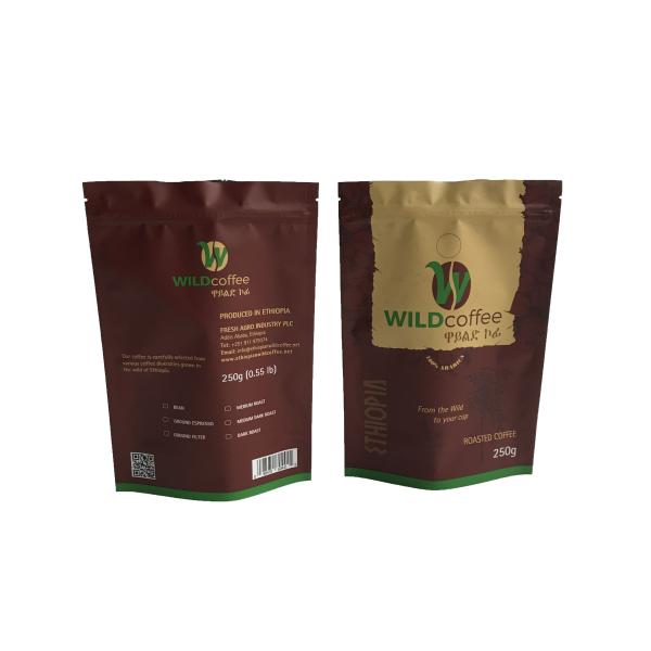 Plastic  Matte Foil Coffee Bags Packaging Food Custom Printing With Valve