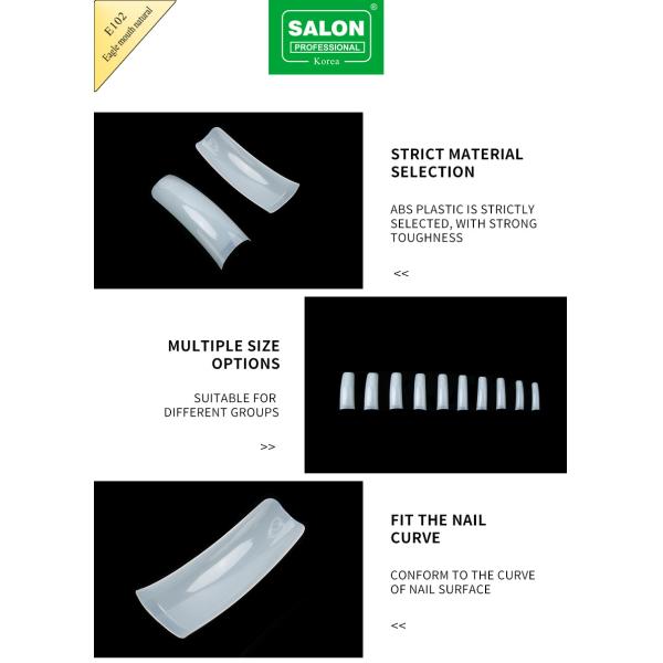 OEM Full Cover Eagle Mouth Natural Soft Gel False Nails Designs Artificial Nail Tips